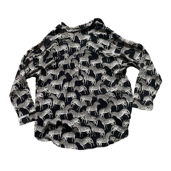 Jane + Delancey Zebra AOP Womens/Teen Blouse Size 1X Sheer Avant Garde - Picture 2 of 9